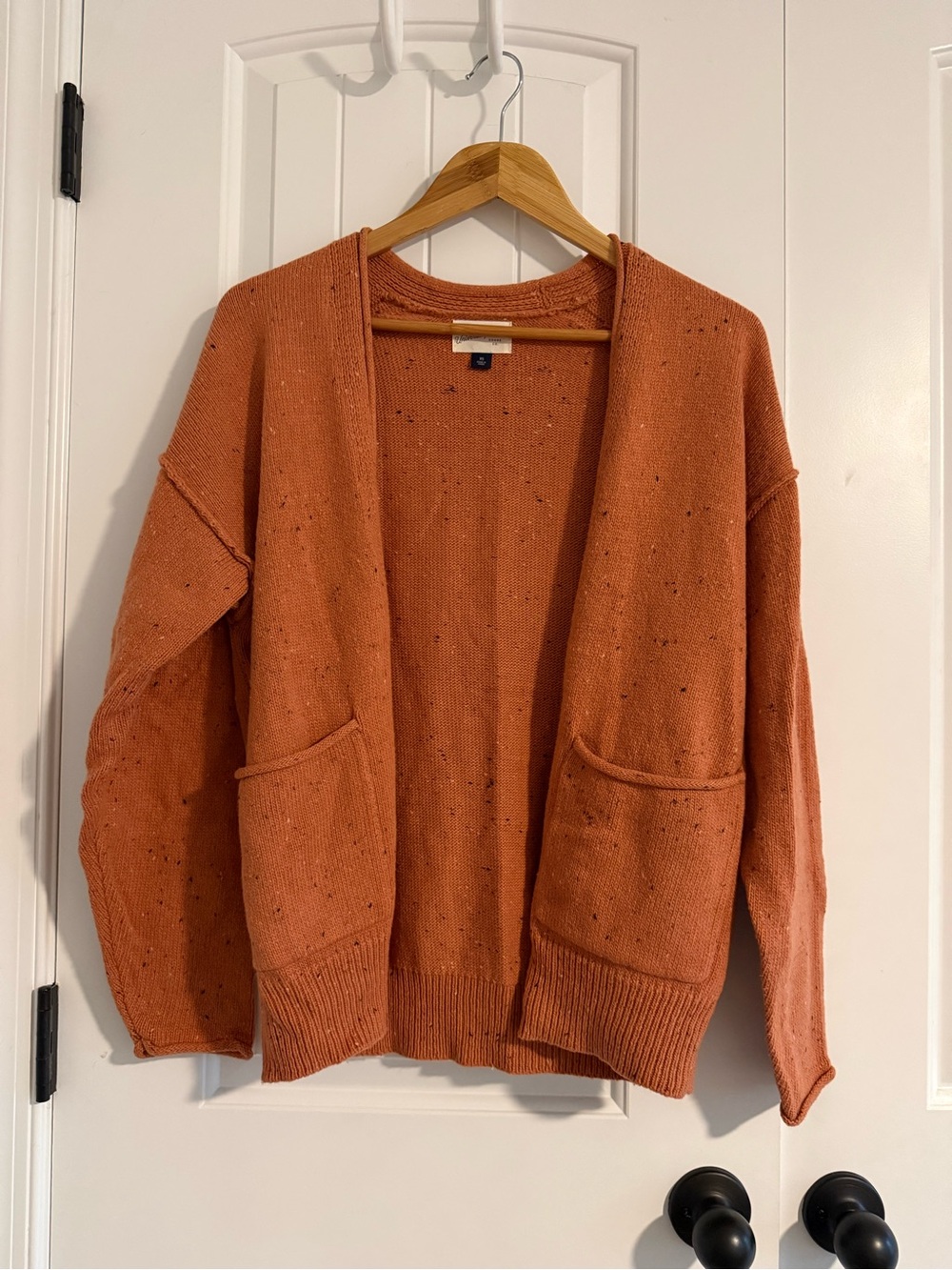 Rust Orange Open-Front Women's Cardigan Sweater